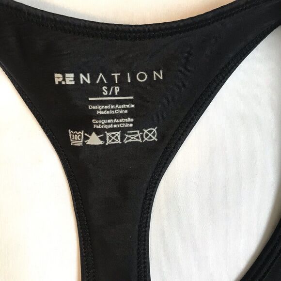 P.E Nation Womens Black Emerging Sports Bra Racerback S Small Logo Unpadded EUC - Picture 4 of 9
